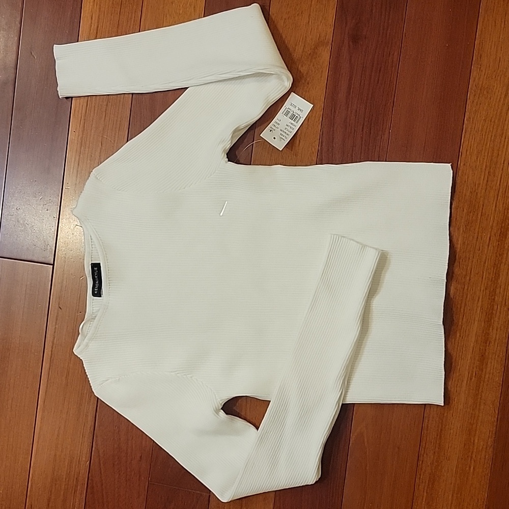 Pacsun NWT Kendall & Kylie Ribbed  Sweater White - Small